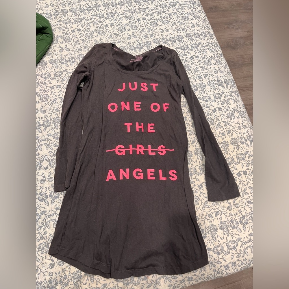 ⚪️Victoria's Secret Charcoal Sleep Dress  with Pink Accents